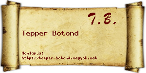 Tepper Botond névjegykártya