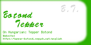 botond tepper business card